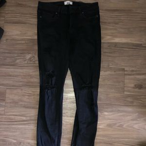 Paige black distressed jeans size 27